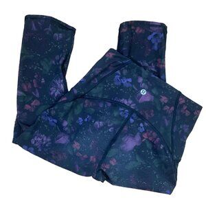 Lululemon athletica cropped floral black leggings size 4
